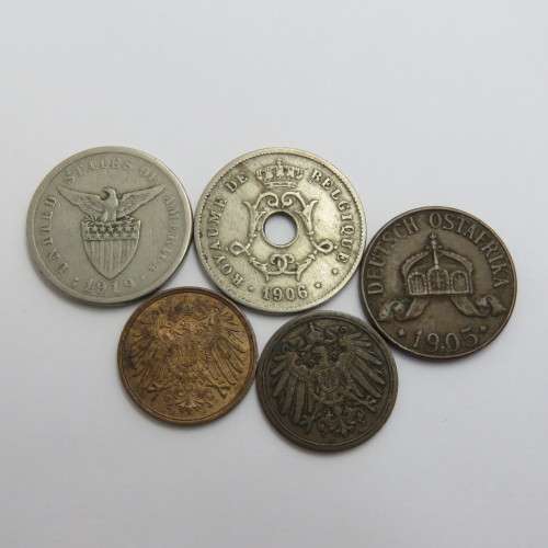 Lot of 5 old coins - Each one over 100 years old