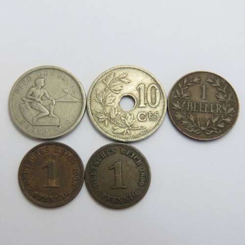 Lot of 5 old coins - Each one over 100 years old