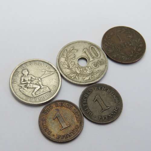 Lot of 5 old coins - Each one over 100 years old