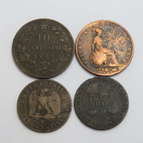 Lot of 4 coins from the 1800`s