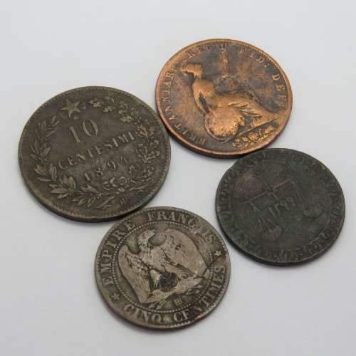 Lot of 4 coins from the 1800`s