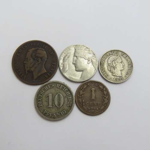 Lot of 5 old coins - Each one over 100 years old