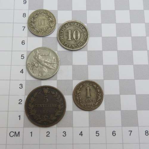 Lot of 5 old coins - Each one over 100 years old