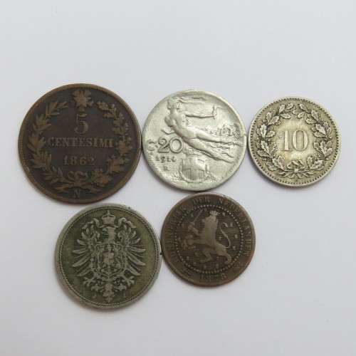 Lot of 5 old coins - Each one over 100 years old