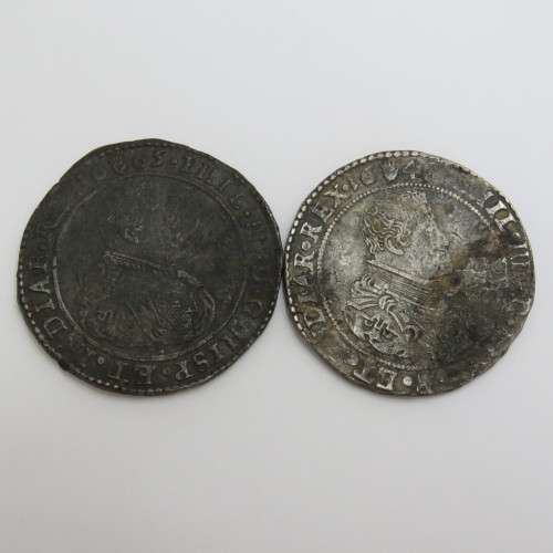 Pair of Philip 4 Spanish coins recovered from the Wreck of Merenstein dated 1645 and 1665