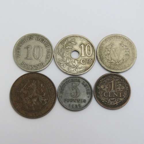 Lot of 6 coins - Each one over 100 years old