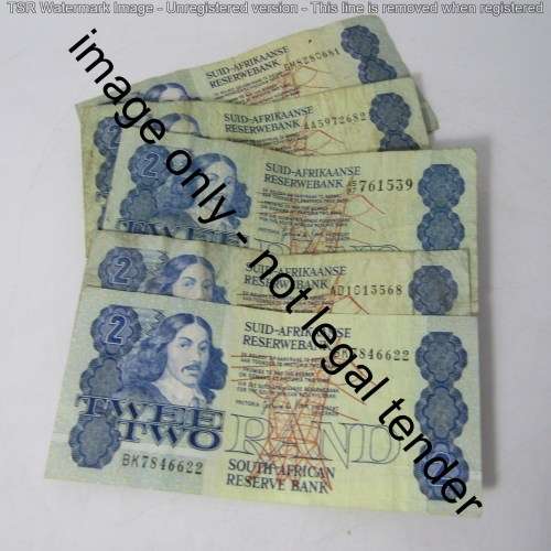 Lot of 25 old well used South Africa banknotes - some damage