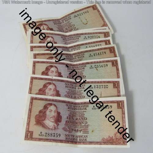 Lot of 25 old well used South Africa banknotes - some damage