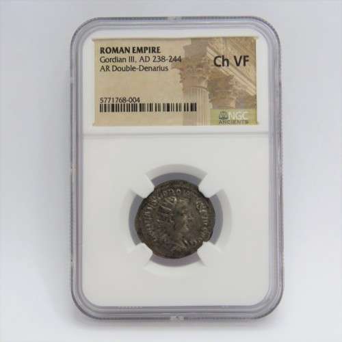 Roman Empire Gordian 3 AD238-244 silver double denarius graded choice VF by NGC
