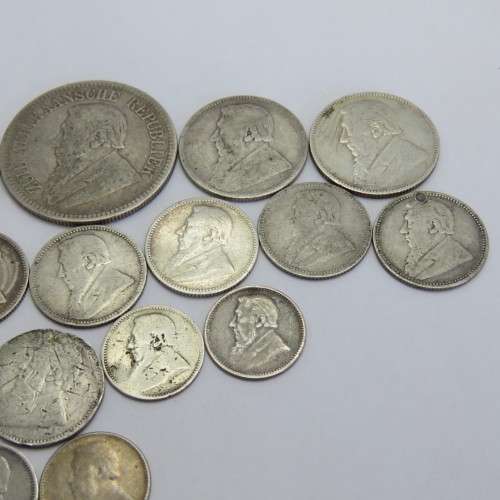 Lot of 16 ZAR coins including scarce 1893 half crown