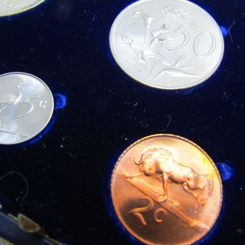 1965 South Africa proof set with English R1 - scarce