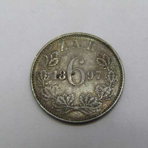 1897 ZAR Paul Kruger 6d VF+