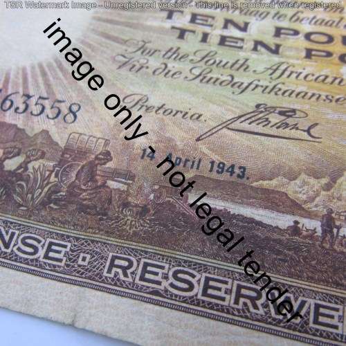 J Postmus 1943 Only Issue Ten Pounds - better than VF