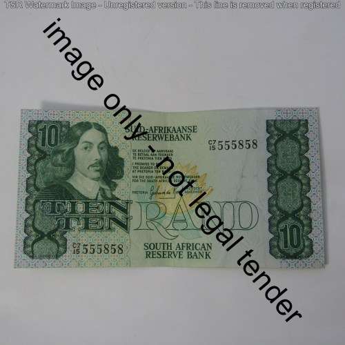 South Africa GPC de Kock Ten Rand banknote with nice number 555858