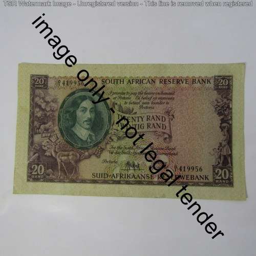 South Africa MH de Kock D1 20Rand 1961 - VF+