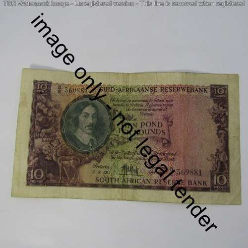 South Africa MH de Kock 10 Pounds 1953 - low mintage