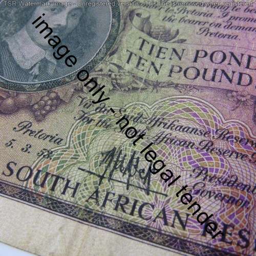 South Africa MH de Kock 10 Pounds 1953 - low mintage