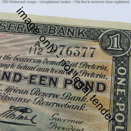 South Africa J Postmus only issue One Pound - 1941 - AEF/VF+