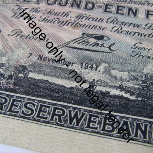 South Africa J Postmus only issue One Pound - 1941 - AEF/VF+