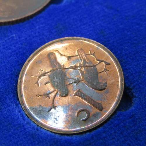 1974 South Africa proof coins in blue box - 1 cent to 50 cent