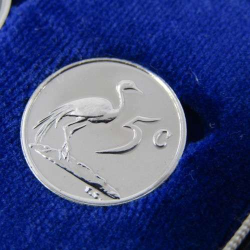 1971 South Africa proof coins in blue box - 1 cent to 50 cent