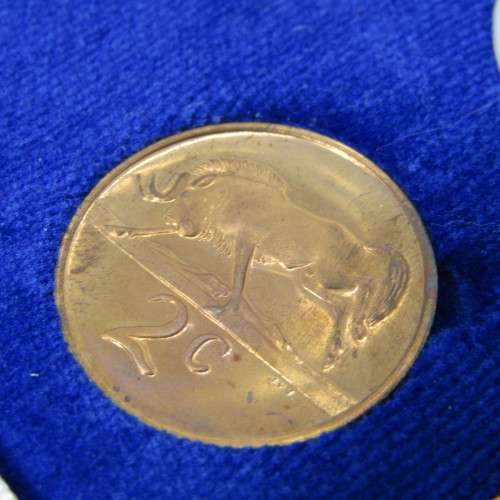 1971 South Africa proof coins in blue box - 1 cent to 50 cent