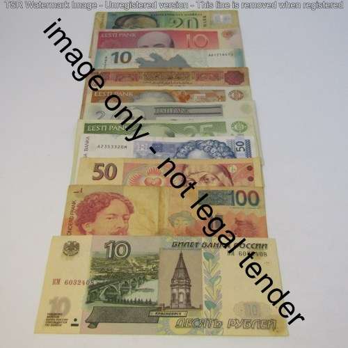 Lot of 10 world banknotes