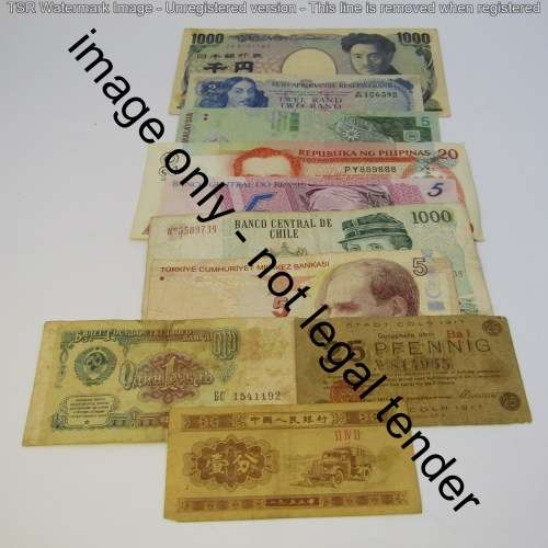 Lot of 10 world banknotes