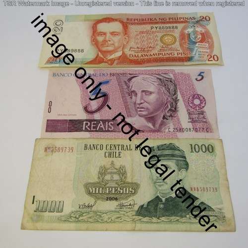 Lot of 10 world banknotes