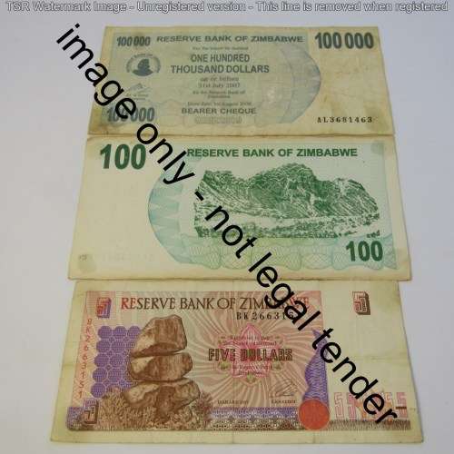 Lot of 10 Zimbabwe banknotes