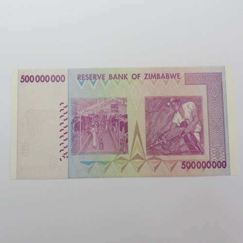 Zimbabwe $500000000 Five hundred million dollars uncirculated Harare 2008 Z 118