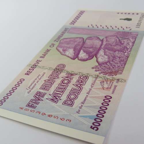 Zimbabwe $500000000 Five hundred million dollars uncirculated Harare 2008 Z 118