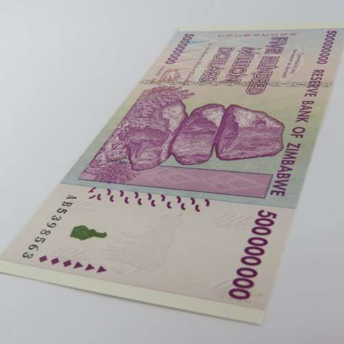 Zimbabwe $500000000 Five hundred million dollars uncirculated Harare 2008 Z 118