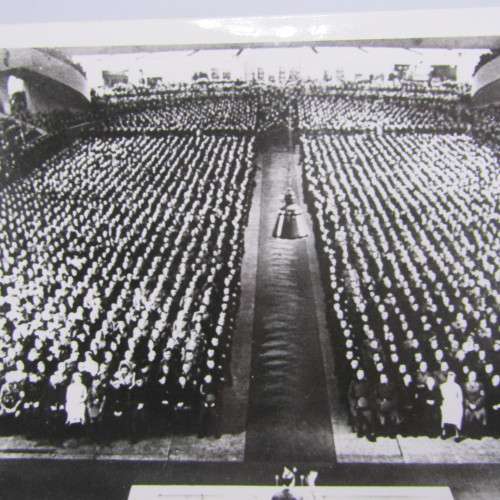 Photograph on photo paper of what looks like a Nazi meeting 125mm x 175mm