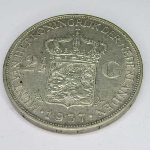 1937 Netherlands silver 2 1/2 Gulden