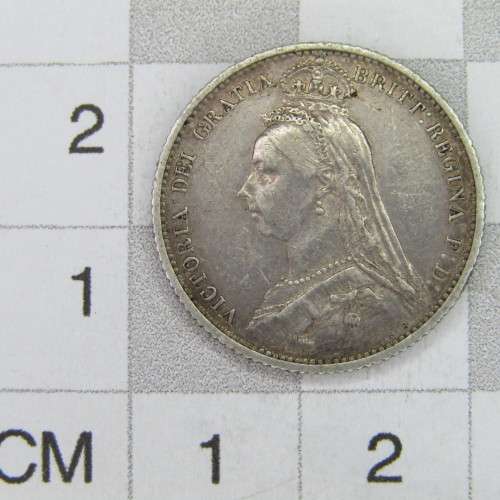 1887 Great Britain Sixpence - XF+