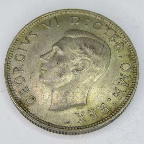 1944 Great Britain silver 2 Shilling Florin - AU