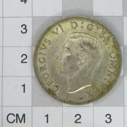 1944 Great Britain silver 2 Shilling Florin - AU