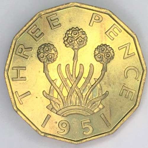 1951 Great Britain 3d Three Pence - uncirculated