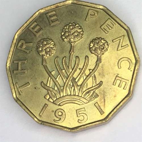 1951 Great Britain 3d Three Pence - uncirculated