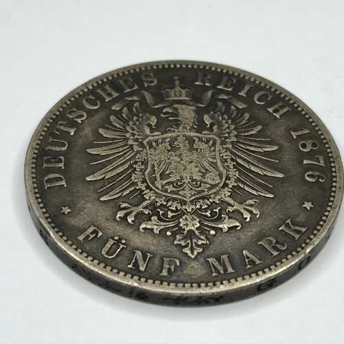 1876 A German Prussia 5 Mark crown size coin - VF+