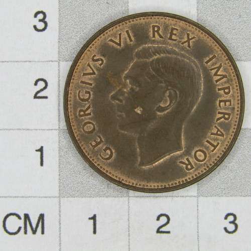 1941 SA Union Half Penny - AU with variety crack and mark on face