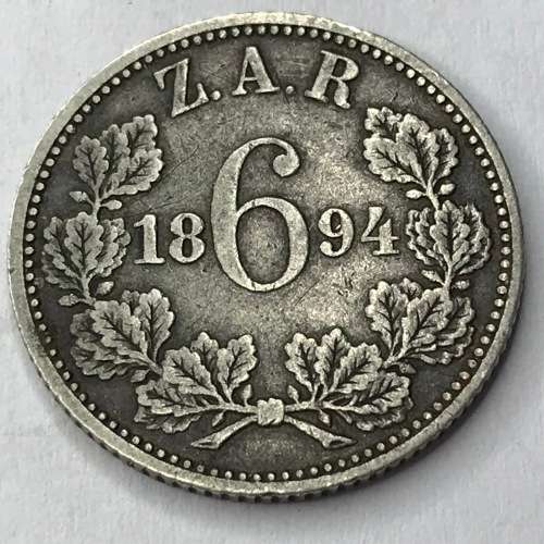 1894 ZAR Kruger 6d - VF