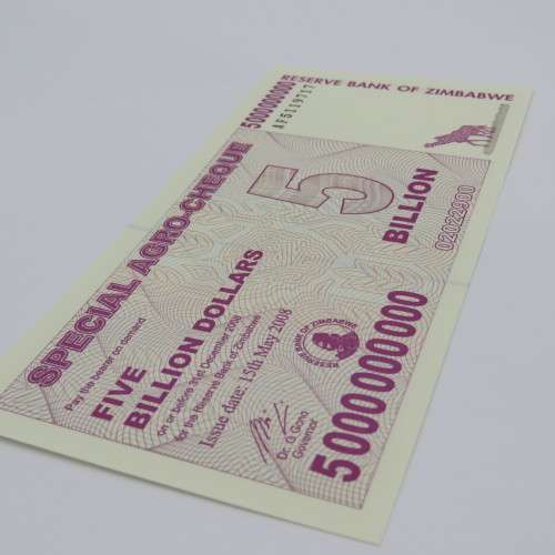 Zimbabwe 5 Billion dollars agro-cheque - 15 May 2008 uncirculated ZW 96