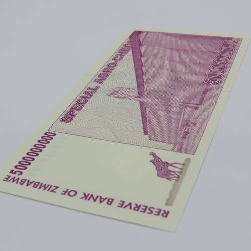 Zimbabwe 5 Billion dollars agro-cheque - 15 May 2008 uncirculated ZW 96