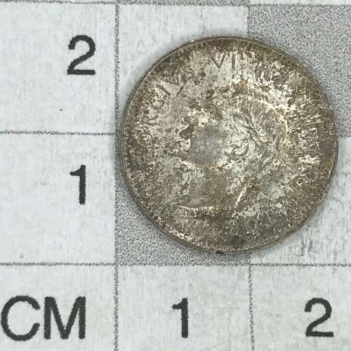 1932 SA Union 3d tickey  - cracked die 1/2 moon - bottom o reverse