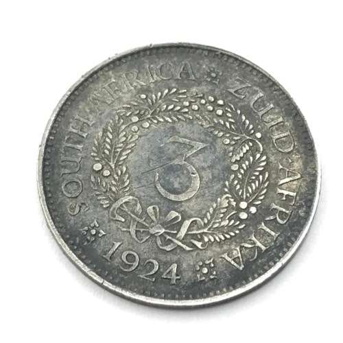 1924 SA Union Threepence 3d - VF