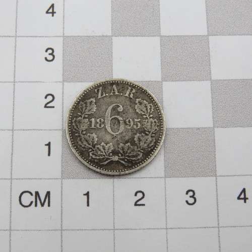 1895 ZAR Paul Kruger 6d sixpence