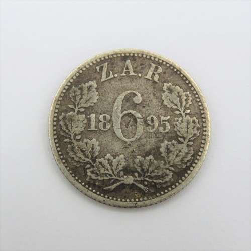 1895 ZAR Paul Kruger 6d sixpence