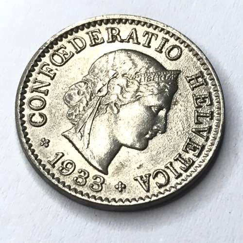 1933 Switzerland 5 Rappen - Nickle - Uncirculated